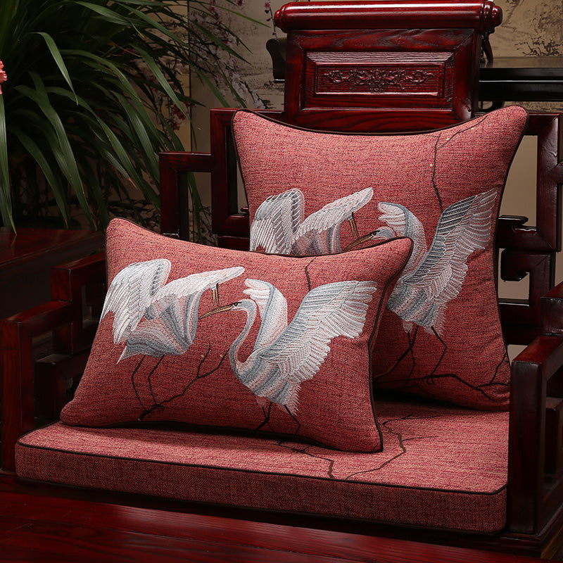 New Chinese Mahogany Sofa Cushion With Backrest Arhat Mattress Five-piece Solid Wood Furniture Chair Cushion Cushion Custom