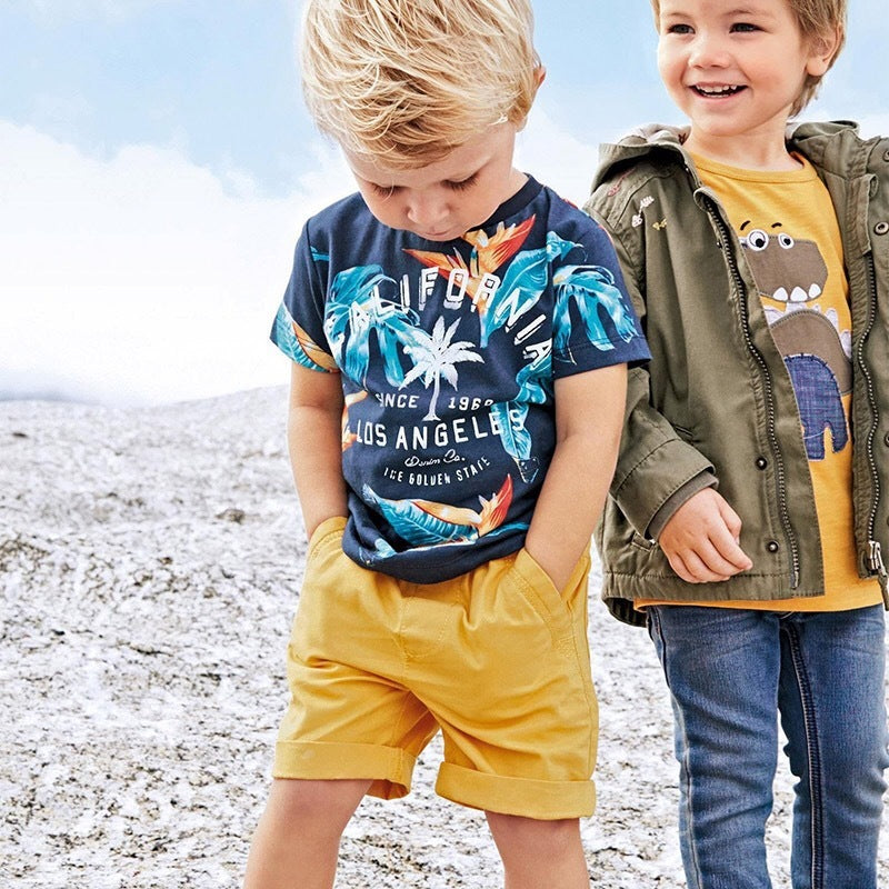 European And American Children'S Summer Children'S Short-Sleeved Shorts Boys Two-Piece Suit