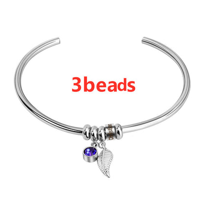 European and American Twelve Birthday Stone Lettering Bead Bracelet