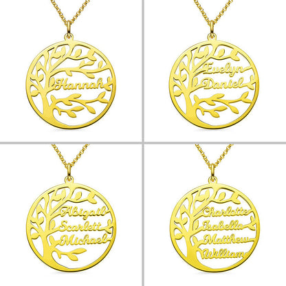 Sterling Silver Necklace Female Name Personalized Tree of Life Pendant Cross-border New Product Accessories