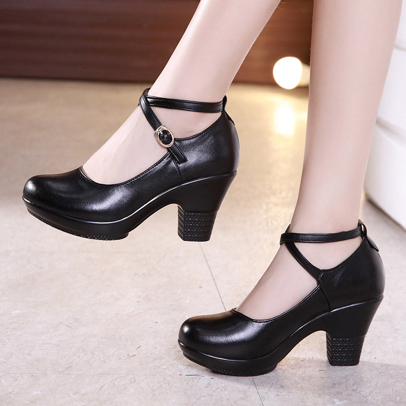 Outdoor Dance Shoes Thick-Heeled High-Heeled Dance Shoes Mid-Heel Square Dance Shoes Model Cheongsam Catwalk Shoes Women - FLIPSTYLEZLLC