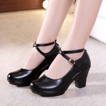 Outdoor Dance Shoes Thick-Heeled High-Heeled Dance Shoes Mid-Heel Square Dance Shoes Model Cheongsam Catwalk Shoes Women - FLIPSTYLEZLLC