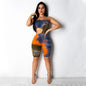 Printed Neckline Open Back Sexy Jumpsuit Spring