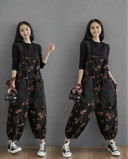 New baggy Plus Size Flower Print pants for women