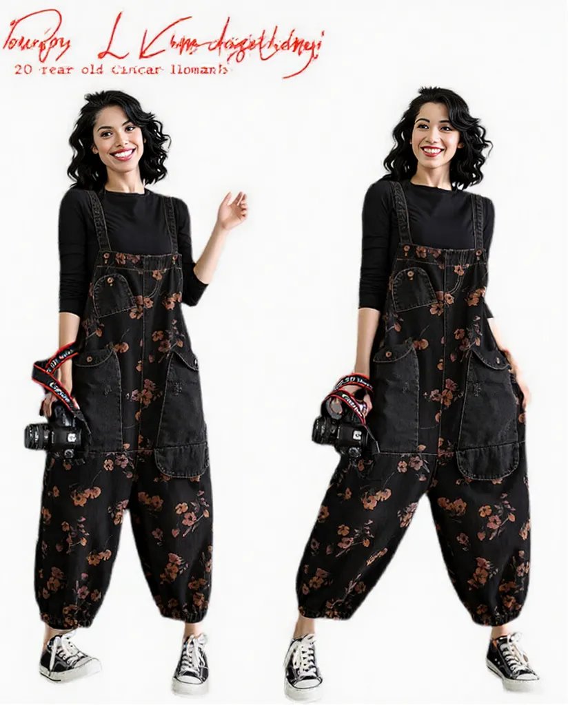 New baggy Plus Size Flower Print pants for women