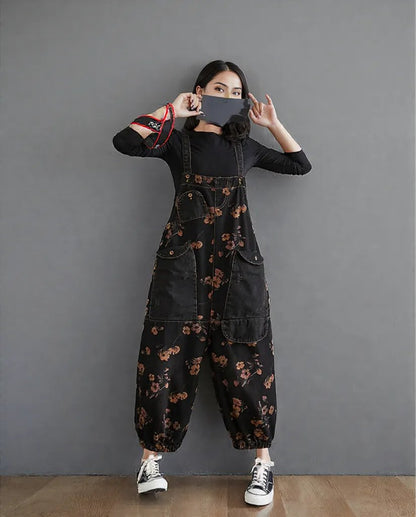 New baggy Plus Size Flower Print pants for women