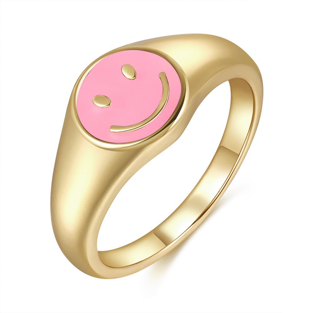 Simple Women S Brass 18K Gold Drip Ring
