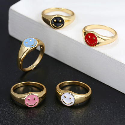 Simple Women S Brass 18K Gold Drip Ring