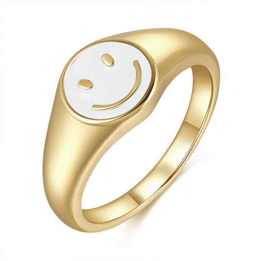 Simple Women S Brass 18K Gold Drip Ring