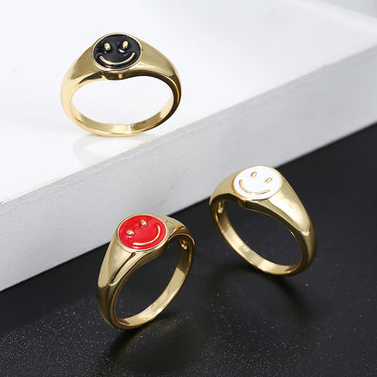 Simple Women S Brass 18K Gold Drip Ring