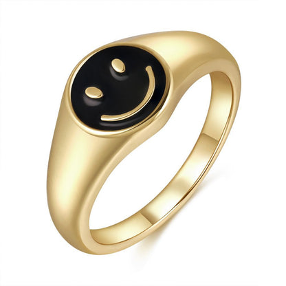 Simple Women S Brass 18K Gold Drip Ring