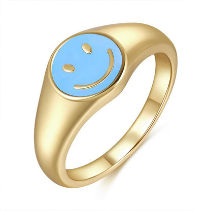 Simple Women S Brass 18K Gold Drip Ring