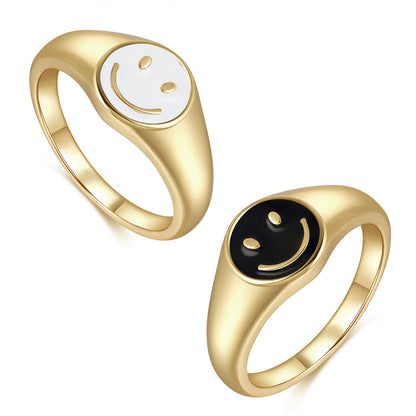 Simple Women S Brass 18K Gold Drip Ring