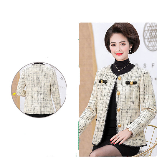 Middle Aged Mother"s Coat Women"s Spring And Autumn New 40-Year-old 50 Middle-Aged And Old Women"s Wear Small Fragrance Spring Jacket Short