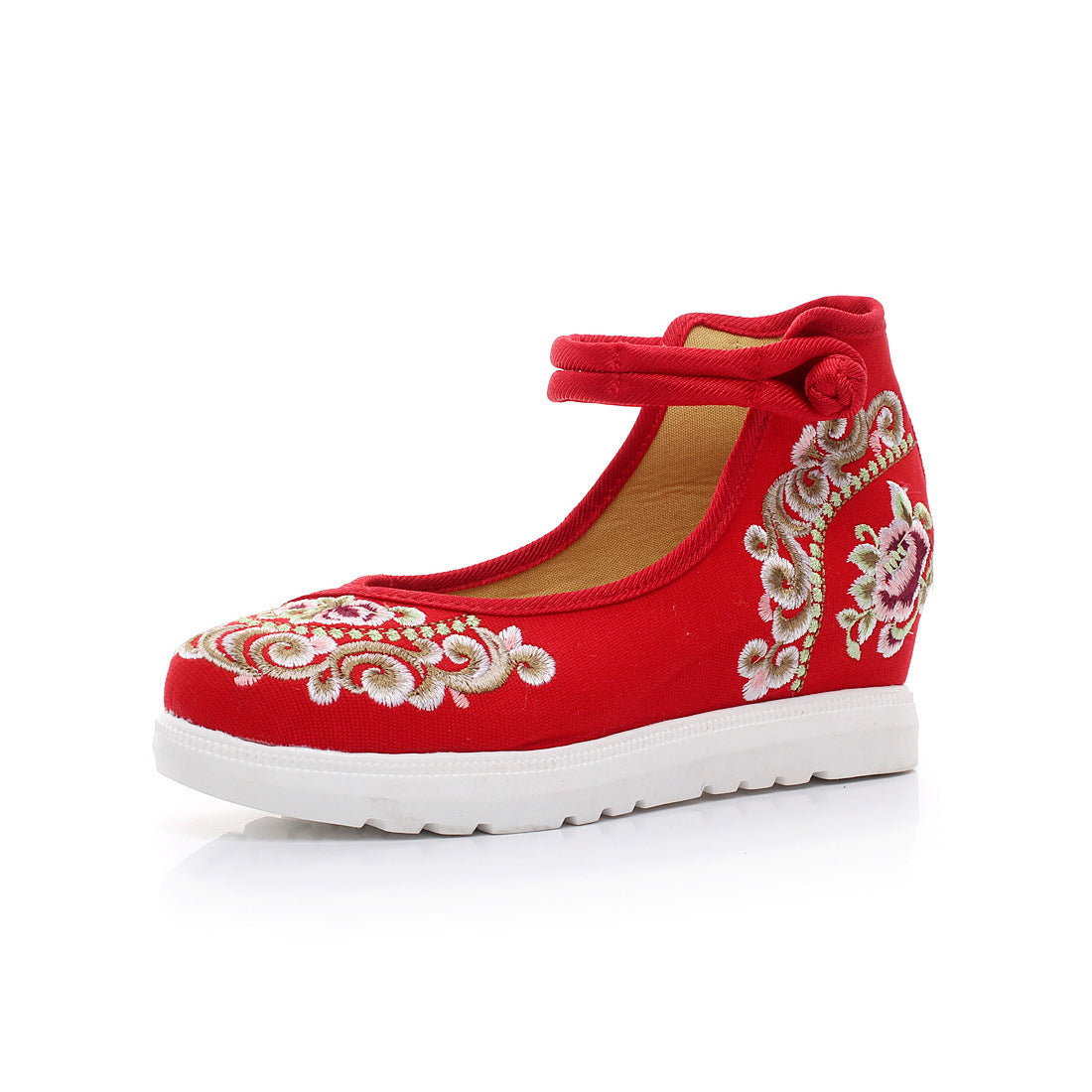 Inner High Heel Canvas Embroidered Women's Shoes