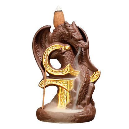 Cross-Border Explosive Style Purple Sand Nordic Wind Pterodactyl Reflow Incense Burner Creative Ornamental Sandalwood Incense Burner Smoke Back Aroma Diffuser