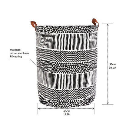 1pc Folding Laundry Basket Round Storage Bin Bag Large Hampe