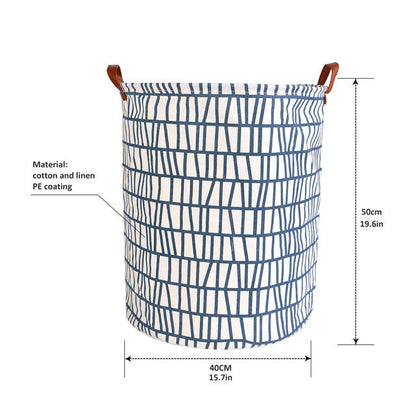 1pc Folding Laundry Basket Round Storage Bin Bag Large Hampe