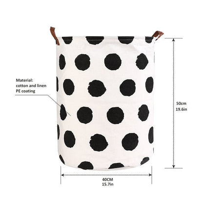 1pc Folding Laundry Basket Round Storage Bin Bag Large Hampe