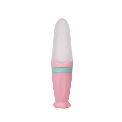 Baby Silicone Rice Cereal Spoon Milk Bottle Squeeze Feeding Spoon Child Complementary Food Spoon Rice Cereal Feeder Rice Cereal Silicone Bottle