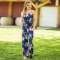 2019 Hot Sale European And American New Product Sling Printed Lace-Up Tall Large Loose Wide Leg One-Piece Long Pants