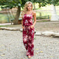 2019 Hot Sale European And American New Product Sling Printed Lace-Up Tall Large Loose Wide Leg One-Piece Long Pants