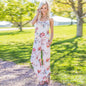 2019 Hot Sale European And American New Product Sling Printed Lace-Up Tall Large Loose Wide Leg One-Piece Long Pants