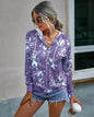 Amazon New Products Source Autumn European and American Tie-Dye Printed Zipper Hooded Jacket Women WT203S3075