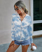 Amazon New Products Source Autumn European and American Tie-Dye Printed Zipper Hooded Jacket Women WT203S3075