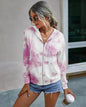 Amazon New Products Source Autumn European and American Tie-Dye Printed Zipper Hooded Jacket Women WT203S3075