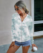Amazon New Products Source Autumn European and American Tie-Dye Printed Zipper Hooded Jacket Women WT203S3075