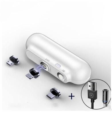 Pocket Portable Magnetic With Plug Capsule Power Bank 2600 Mah Three-In-One Magnetic Mobile Power Customization