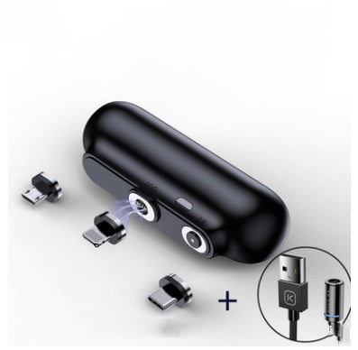 Pocket Portable Magnetic With Plug Capsule Power Bank 2600 Mah Three-In-One Magnetic Mobile Power Customization