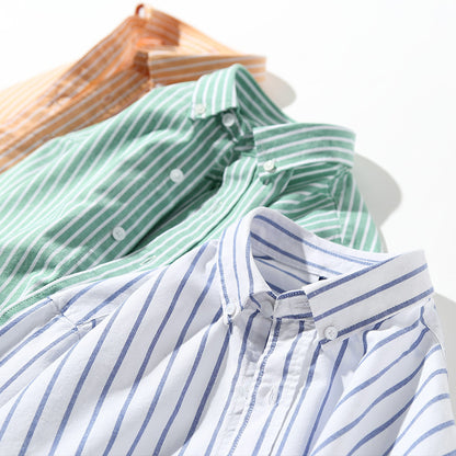 Men'S Plus Size Cotton Oxford Plaid Shirt