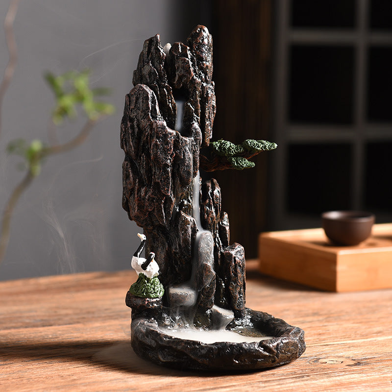 Backflow Incense Burner Creative Ornaments Flowing Smoke Incense Burner Dharma Lotus Pond Moonlight