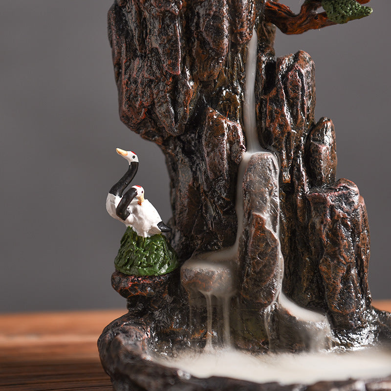 Backflow Incense Burner Creative Ornaments Flowing Smoke Incense Burner Dharma Lotus Pond Moonlight
