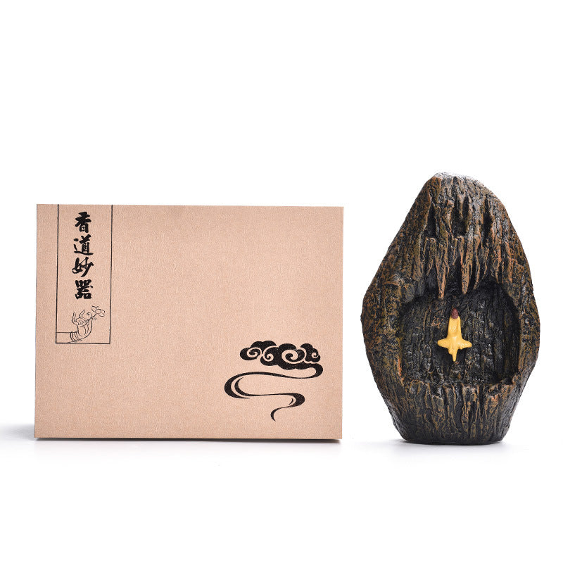 Backflow Incense Burner Creative Ornaments Flowing Smoke Incense Burner Dharma Lotus Pond Moonlight