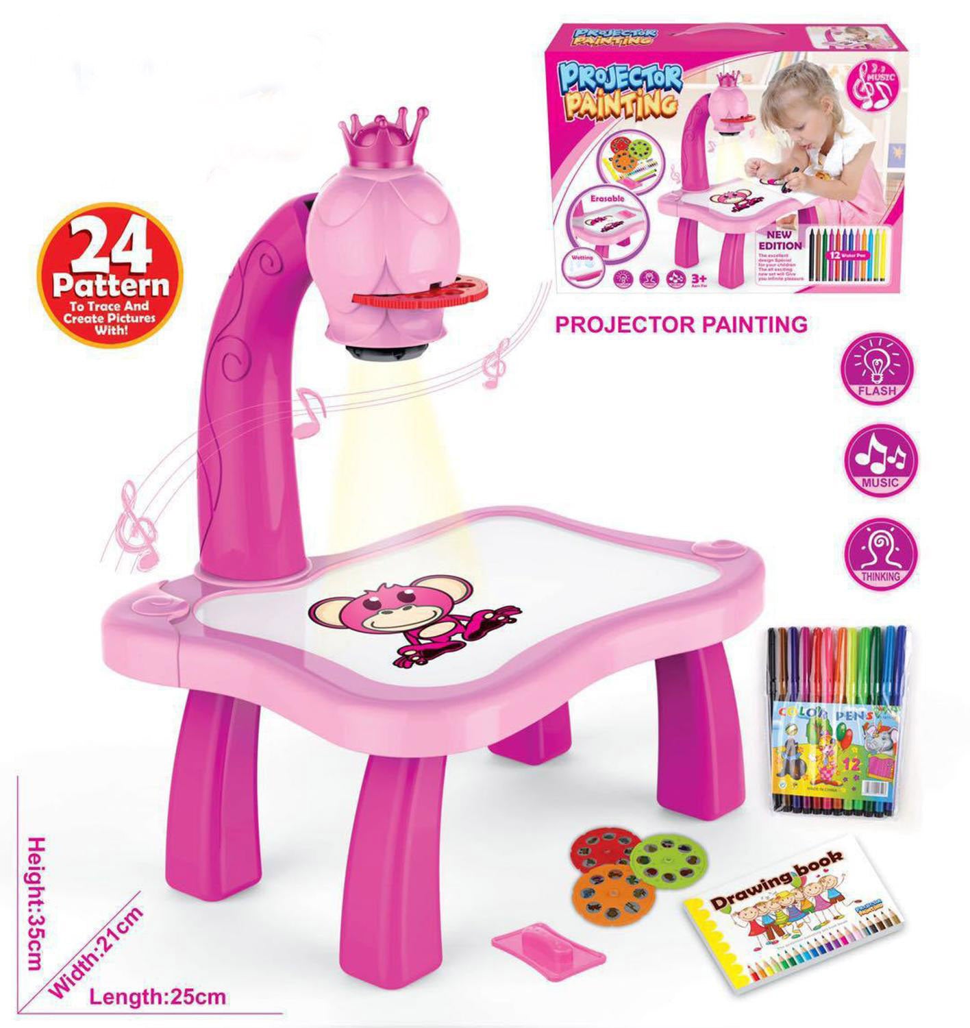 Children's Plastic Drawing Board Table, Projection Drawing Machine Teaching Aid, Multi-function Projection Drawing Board, Writing Board