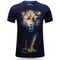 3D Night Leopard Pattern Short-sleeved T-shirt Trend Men's 3D Printing Plus Fat Plus Size T-shirt Half-sleeved
