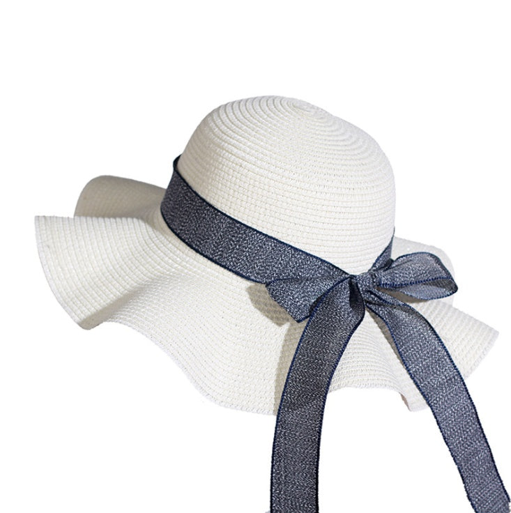 Straw Hat Female Summer Vacation Seaside Sunscreen Bow Korean Sun Hat