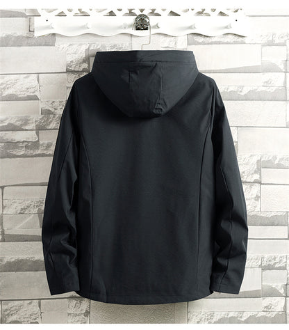 Spring And Autumn Fattening Plus Size Hooded Windbreaker