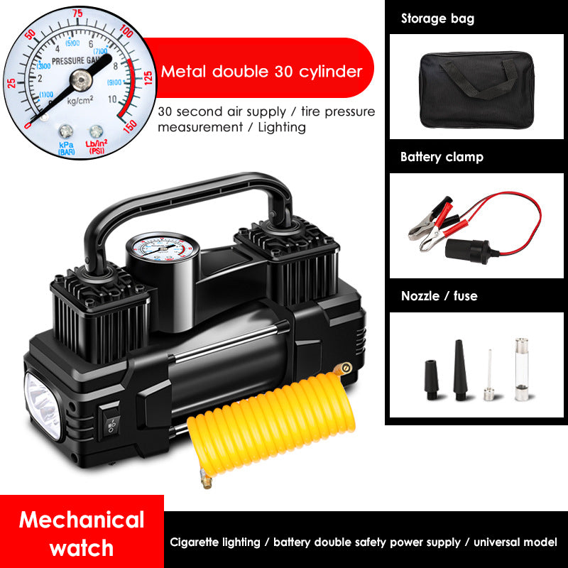 Dual Cylinder Vehicle Mounted Air Pump Digital Display Dual Cylinder Tire Air Pump With Light Portable Air Pump With Toolbox