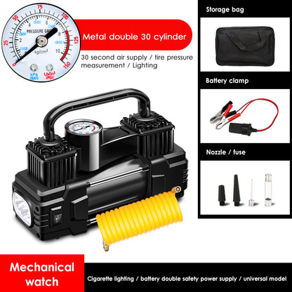Dual Cylinder Vehicle Mounted Air Pump Digital Display Dual Cylinder Tire Air Pump With Light Portable Air Pump With Toolbox
