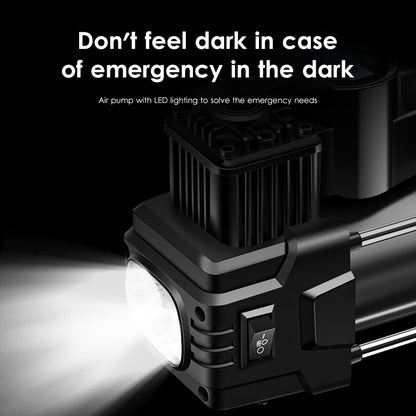 Dual Cylinder Vehicle Mounted Air Pump Digital Display Dual Cylinder Tire Air Pump With Light Portable Air Pump With Toolbox