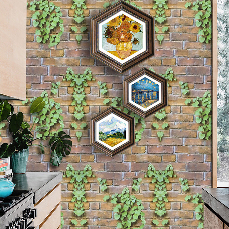 Cross-Border Brick Pattern 3D Wallpaper Tv Background Wall Furniture Renovation Stickers Waterproof Pvc Self-Adhesive Wallpaper Wall Stickers Wholesale