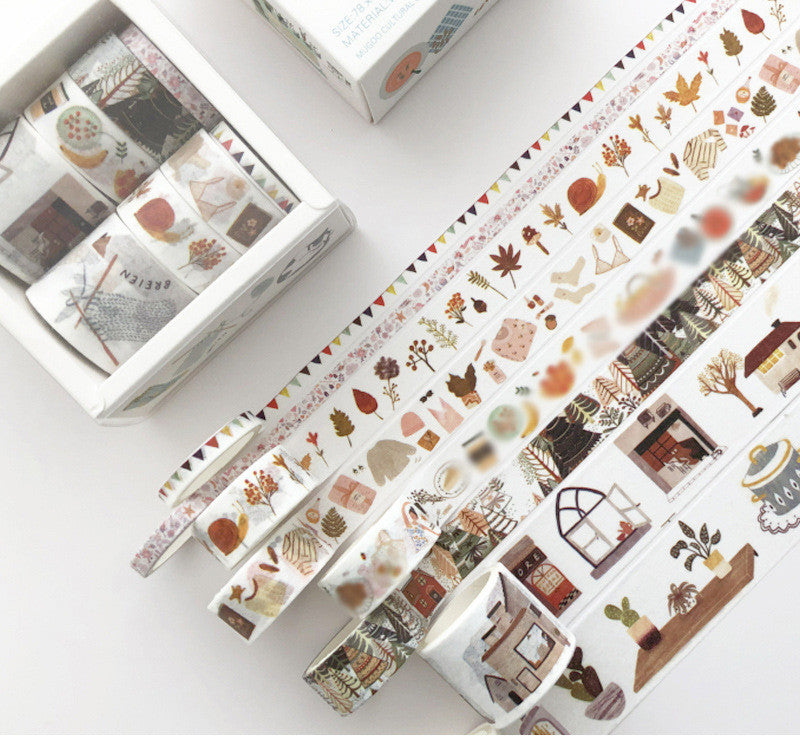 Basic Pattern Color Gift box Set With Salt Pocket Sticker