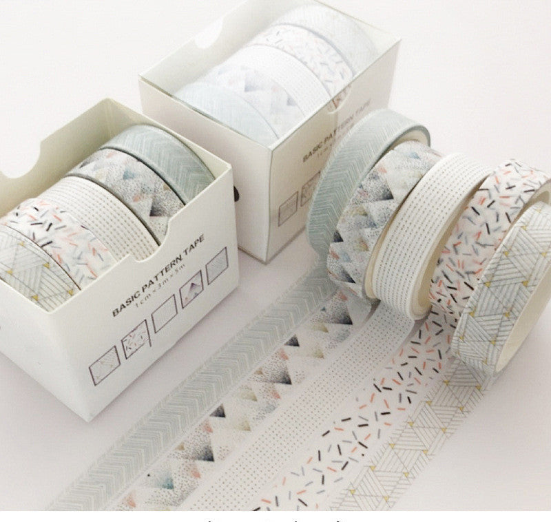 Basic Pattern Color Gift box Set With Salt Pocket Sticker