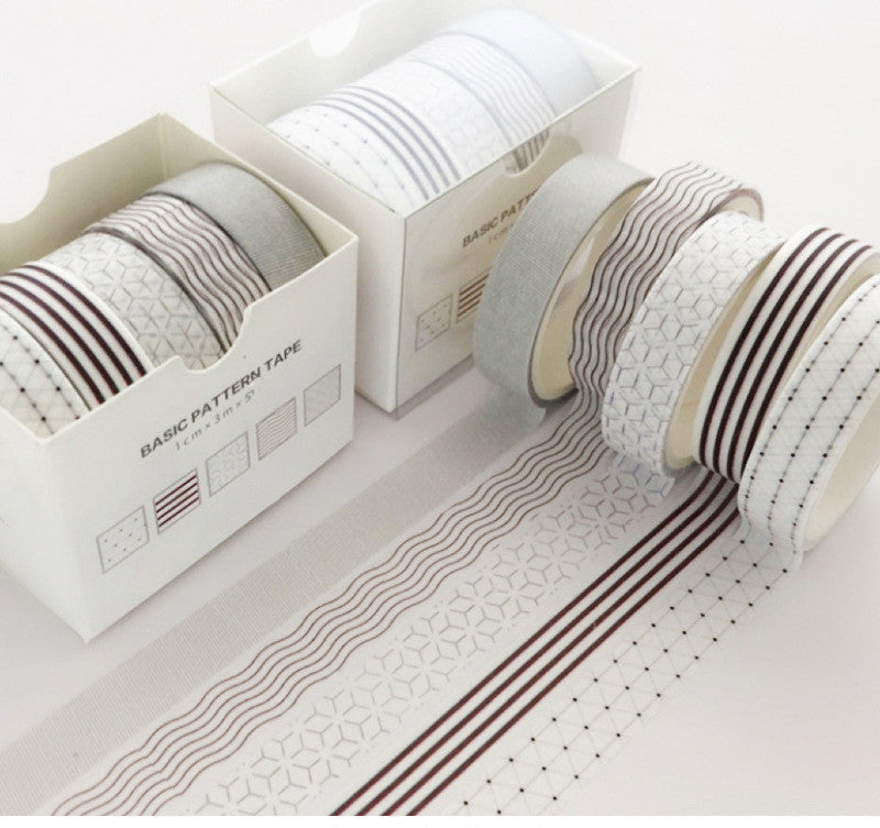 Basic Pattern Color Gift box Set With Salt Pocket Sticker