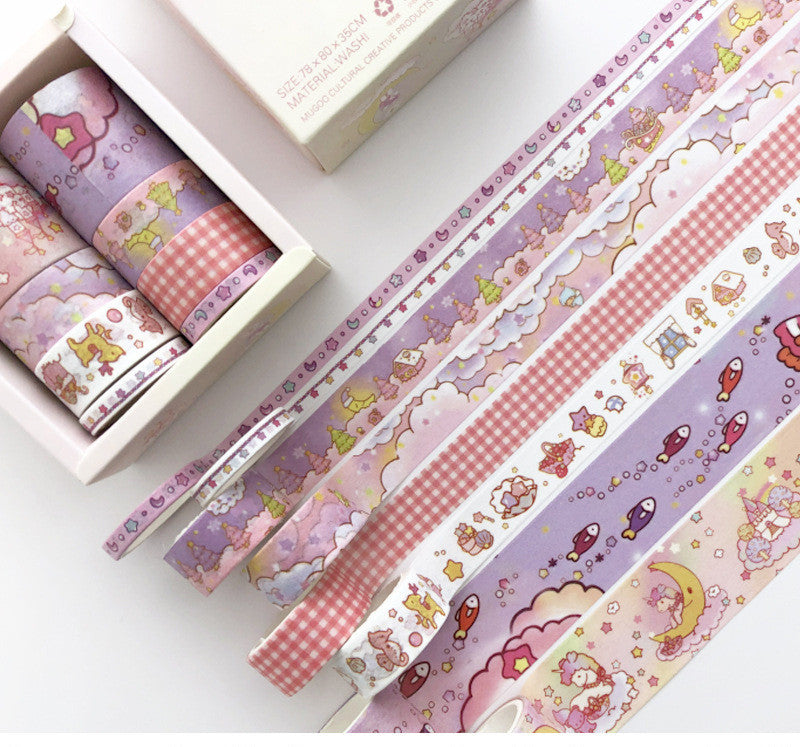 Basic Pattern Color Gift box Set With Salt Pocket Sticker