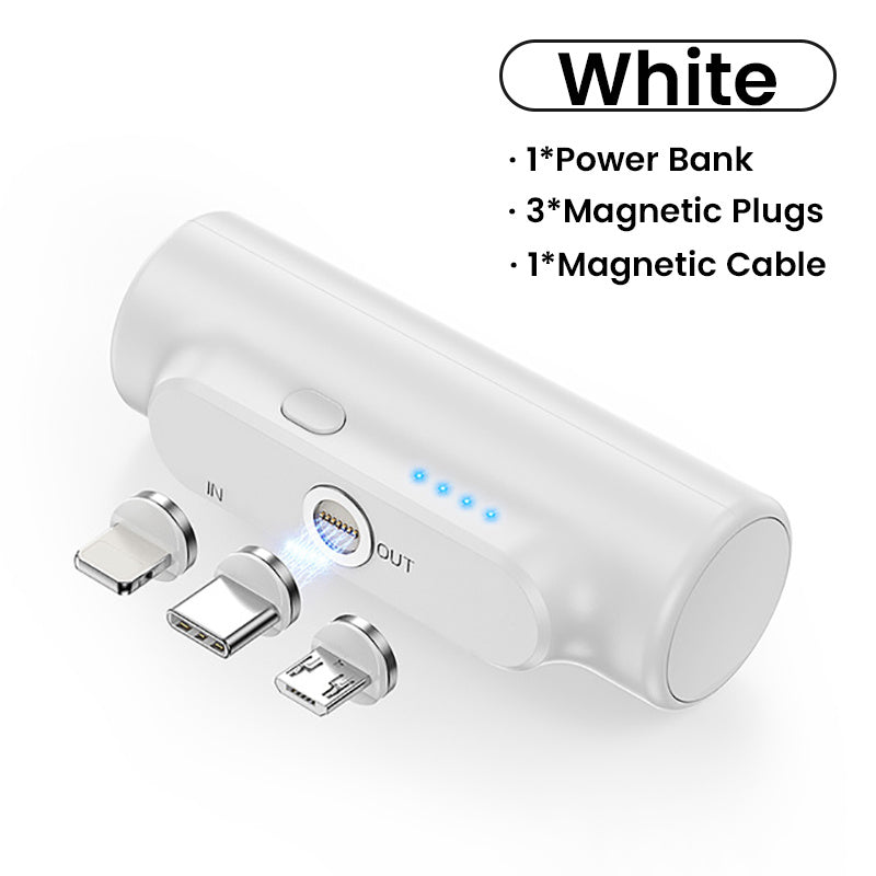Compatible with Apple , Creative Magnetic Power Bank Mobile Power Mini Portable Emergency Three-in-one Plug Gift